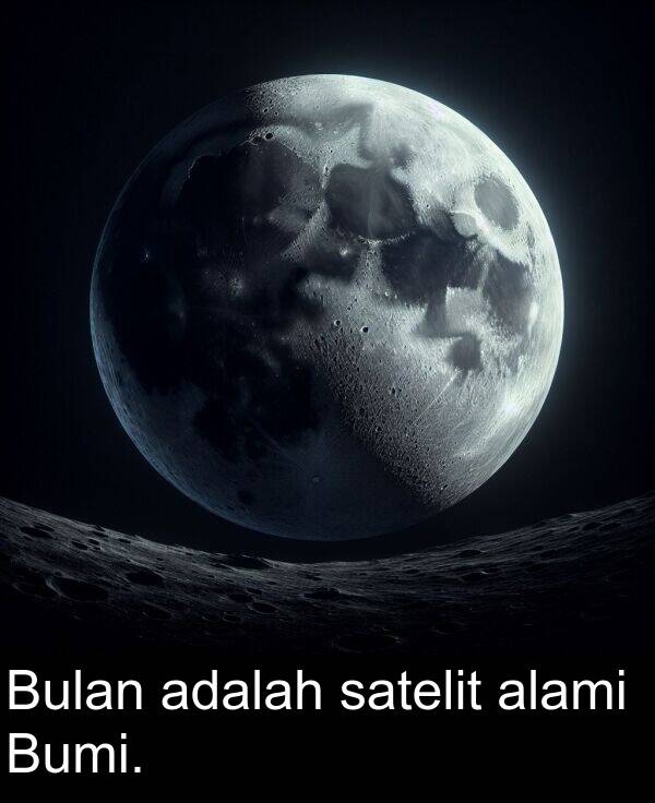 satelit: Bulan adalah satelit alami Bumi.