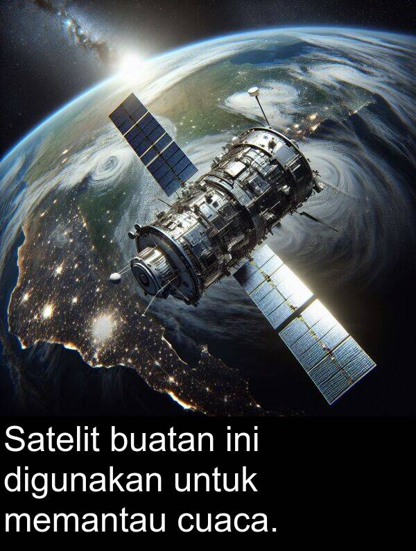 memantau: Satelit buatan ini digunakan untuk memantau cuaca.