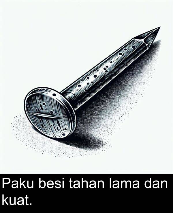 tahan: Paku besi tahan lama dan kuat.
