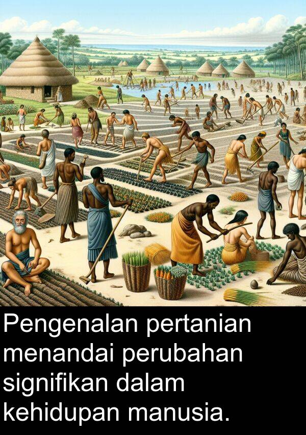 manusia: Pengenalan pertanian menandai perubahan signifikan dalam kehidupan manusia.