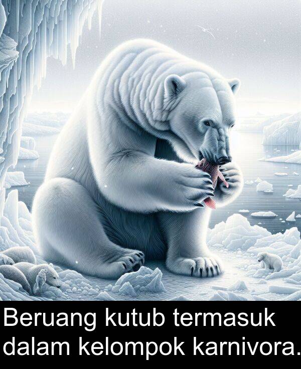 termasuk: Beruang kutub termasuk dalam kelompok karnivora.