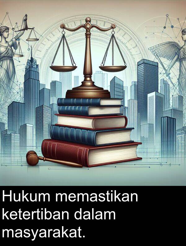 masyarakat: Hukum memastikan ketertiban dalam masyarakat.