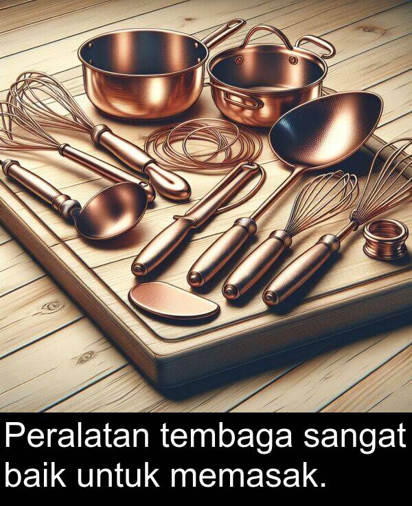 memasak: Peralatan tembaga sangat baik untuk memasak.