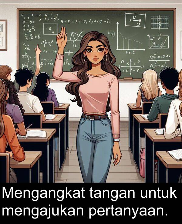 tangan: Mengangkat tangan untuk mengajukan pertanyaan.
