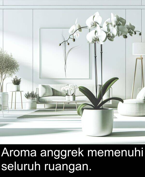 ruangan: Aroma anggrek memenuhi seluruh ruangan.