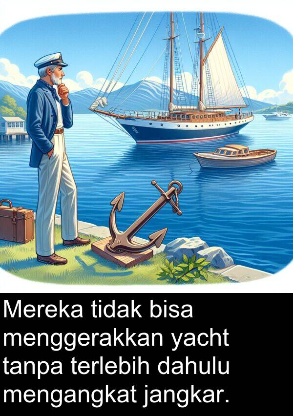 jangkar: Mereka tidak bisa menggerakkan yacht tanpa terlebih dahulu mengangkat jangkar.