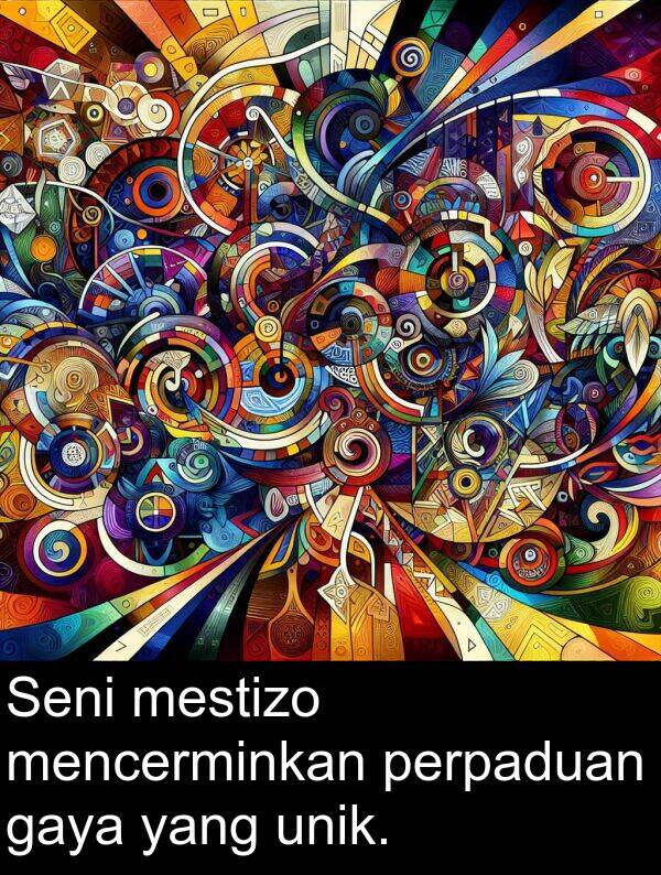 gaya: Seni mestizo mencerminkan perpaduan gaya yang unik.