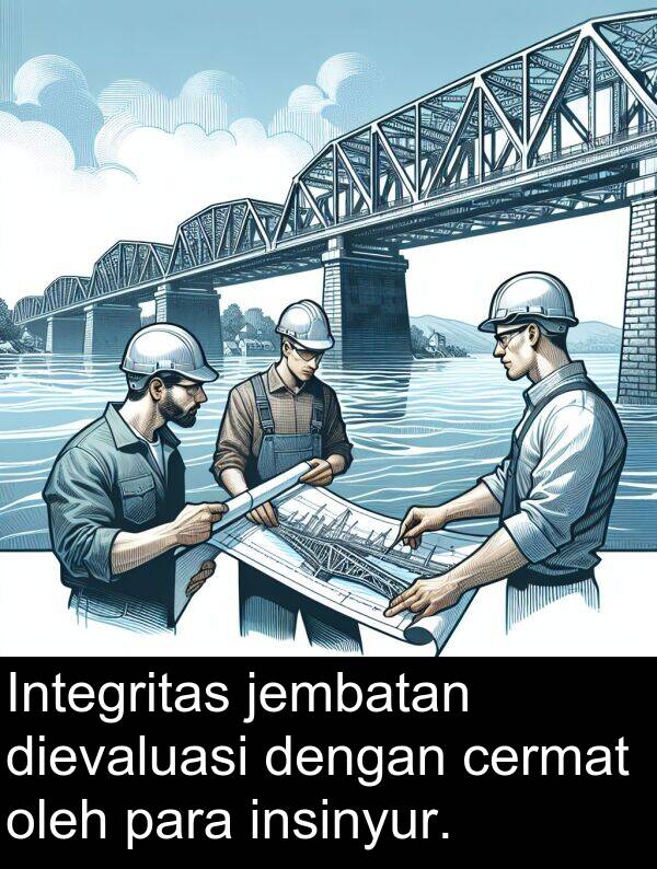 jembatan: Integritas jembatan dievaluasi dengan cermat oleh para insinyur.