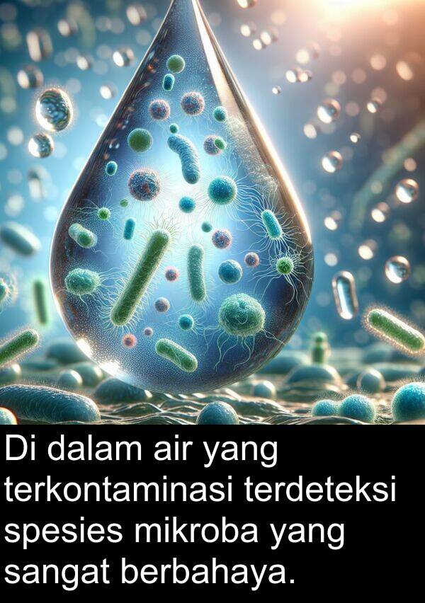 terkontaminasi: Di dalam air yang terkontaminasi terdeteksi spesies mikroba yang sangat berbahaya.