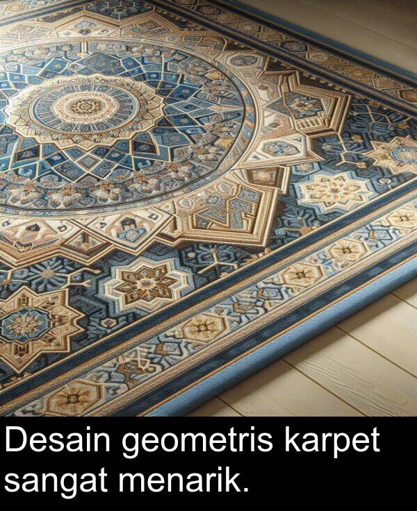 geometris: Desain geometris karpet sangat menarik.