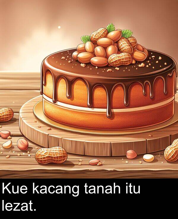 lezat: Kue kacang tanah itu lezat.