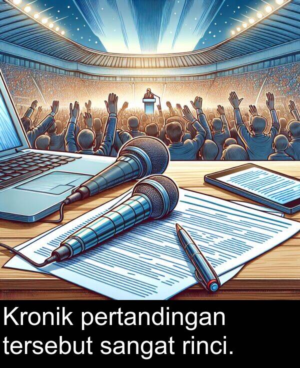 rinci: Kronik pertandingan tersebut sangat rinci.