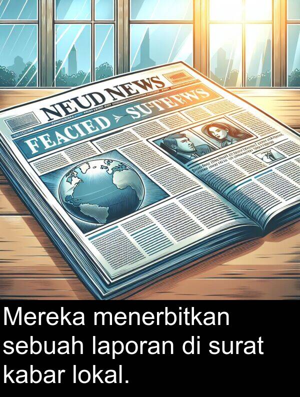 laporan: Mereka menerbitkan sebuah laporan di surat kabar lokal.