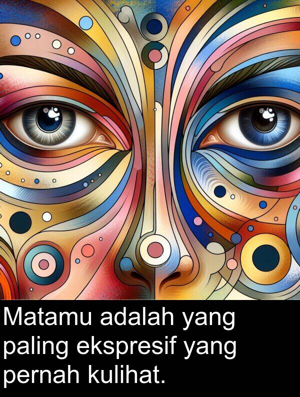 ekspresif: Matamu adalah yang paling ekspresif yang pernah kulihat.