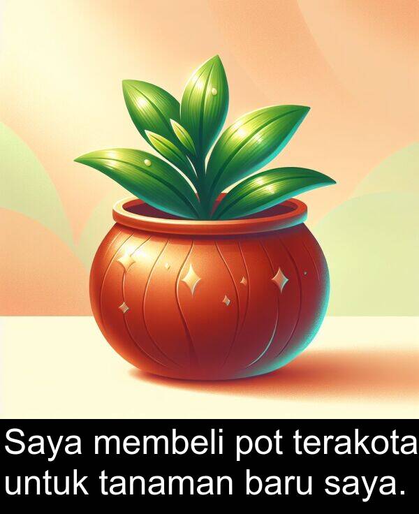 tanaman: Saya membeli pot terakota untuk tanaman baru saya.