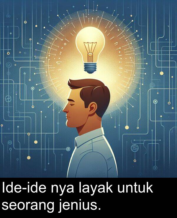 layak: Ide-ide nya layak untuk seorang jenius.