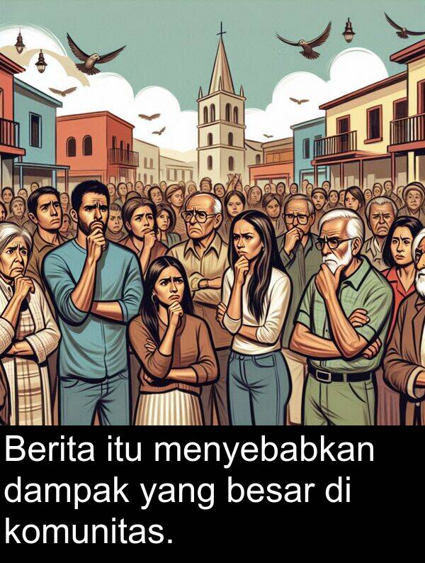 komunitas: Berita itu menyebabkan dampak yang besar di komunitas.