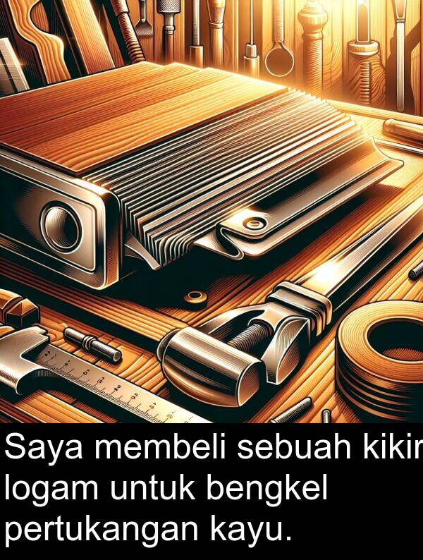 logam: Saya membeli sebuah kikir logam untuk bengkel pertukangan kayu.