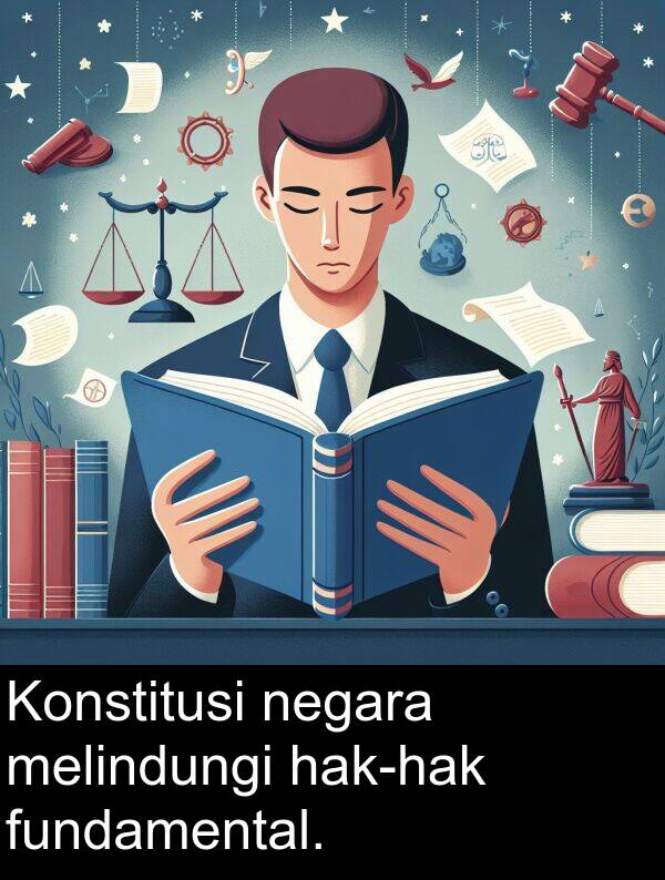 melindungi: Konstitusi negara melindungi hak-hak fundamental.