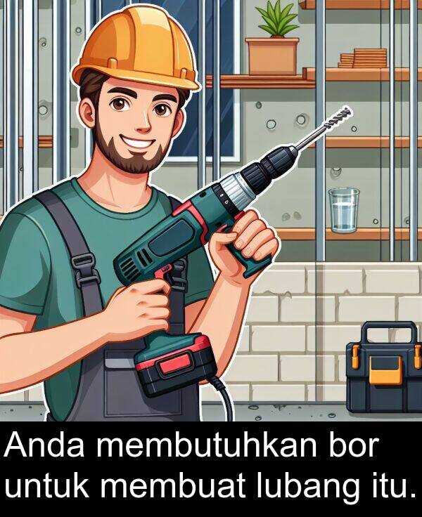 lubang: Anda membutuhkan bor untuk membuat lubang itu.