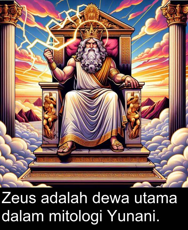 mitologi: Zeus adalah dewa utama dalam mitologi Yunani.