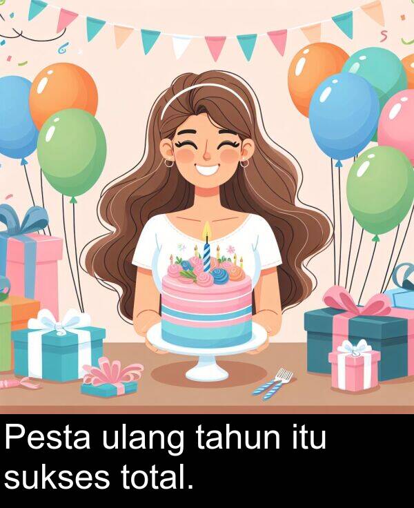 tahun: Pesta ulang tahun itu sukses total.
