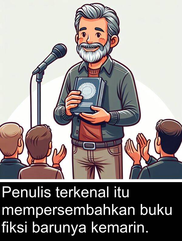 barunya: Penulis terkenal itu mempersembahkan buku fiksi barunya kemarin.
