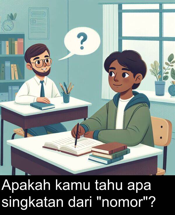 tahu: Apakah kamu tahu apa singkatan dari "nomor"?