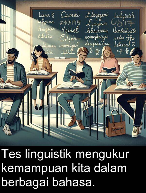 linguistik: Tes linguistik mengukur kemampuan kita dalam berbagai bahasa.