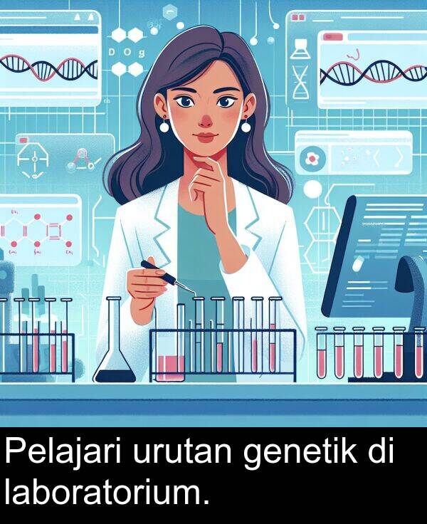 laboratorium: Pelajari urutan genetik di laboratorium.