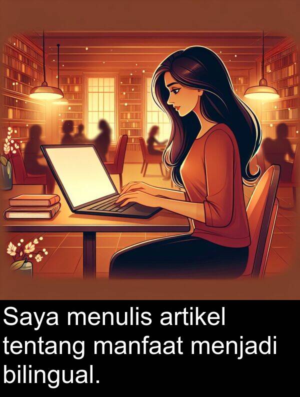 manfaat: Saya menulis artikel tentang manfaat menjadi bilingual.