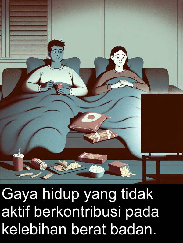hidup: Gaya hidup yang tidak aktif berkontribusi pada kelebihan berat badan.