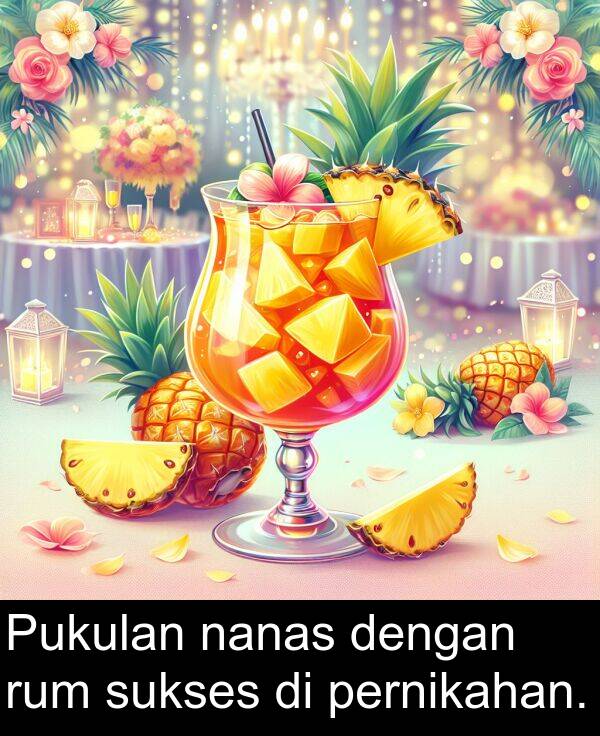 nanas: Pukulan nanas dengan rum sukses di pernikahan.