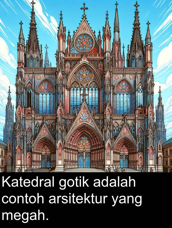 megah: Katedral gotik adalah contoh arsitektur yang megah.