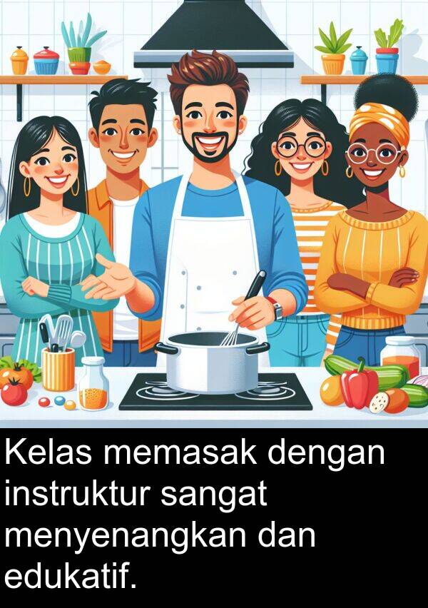 memasak: Kelas memasak dengan instruktur sangat menyenangkan dan edukatif.