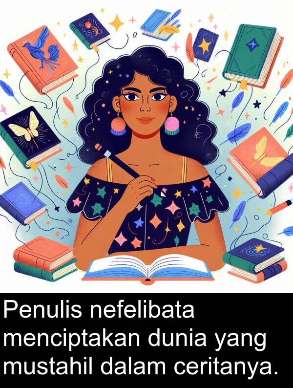 nefelibata: Penulis nefelibata menciptakan dunia yang mustahil dalam ceritanya.
