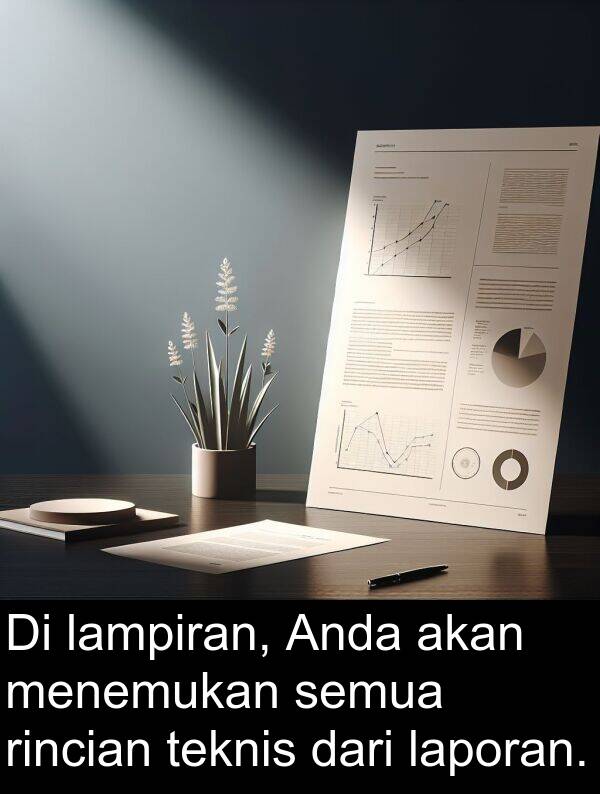 rincian: Di lampiran, Anda akan menemukan semua rincian teknis dari laporan.