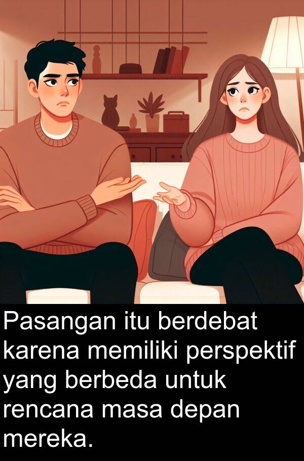 rencana: Pasangan itu berdebat karena memiliki perspektif yang berbeda untuk rencana masa depan mereka.