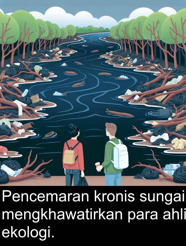 ekologi: Pencemaran kronis sungai mengkhawatirkan para ahli ekologi.