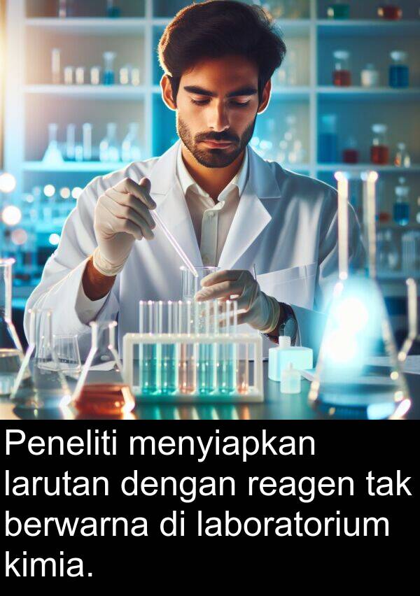 reagen: Peneliti menyiapkan larutan dengan reagen tak berwarna di laboratorium kimia.