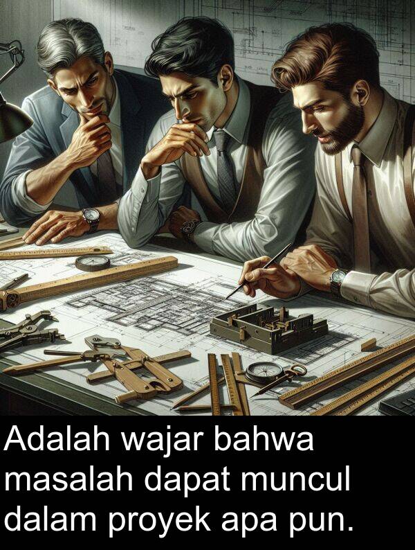 wajar: Adalah wajar bahwa masalah dapat muncul dalam proyek apa pun.