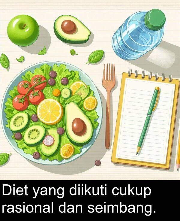 seimbang: Diet yang diikuti cukup rasional dan seimbang.