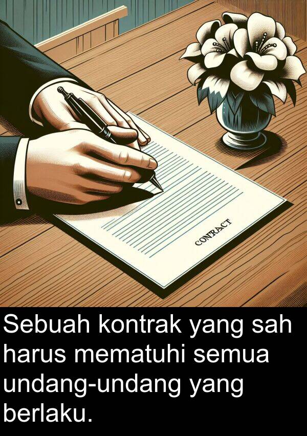 mematuhi: Sebuah kontrak yang sah harus mematuhi semua undang-undang yang berlaku.