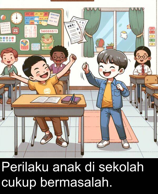 sekolah: Perilaku anak di sekolah cukup bermasalah.
