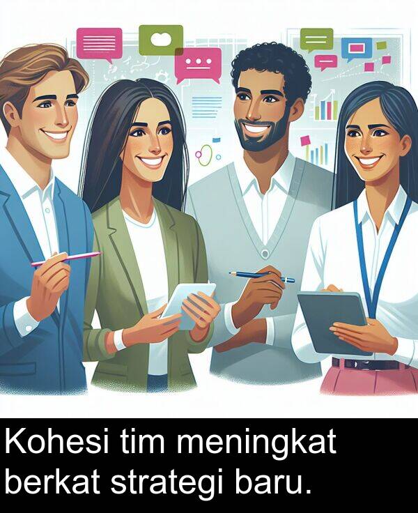 strategi: Kohesi tim meningkat berkat strategi baru.