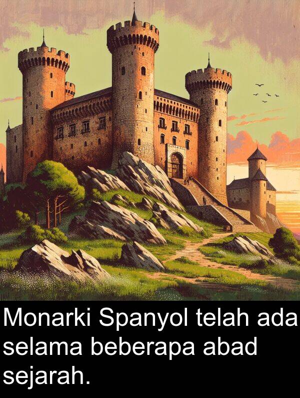 telah: Monarki Spanyol telah ada selama beberapa abad sejarah.