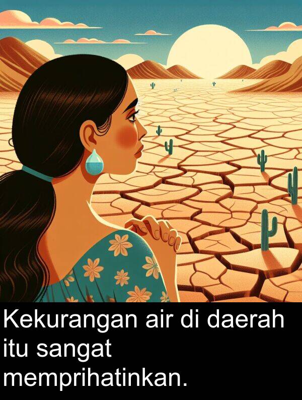 memprihatinkan: Kekurangan air di daerah itu sangat memprihatinkan.