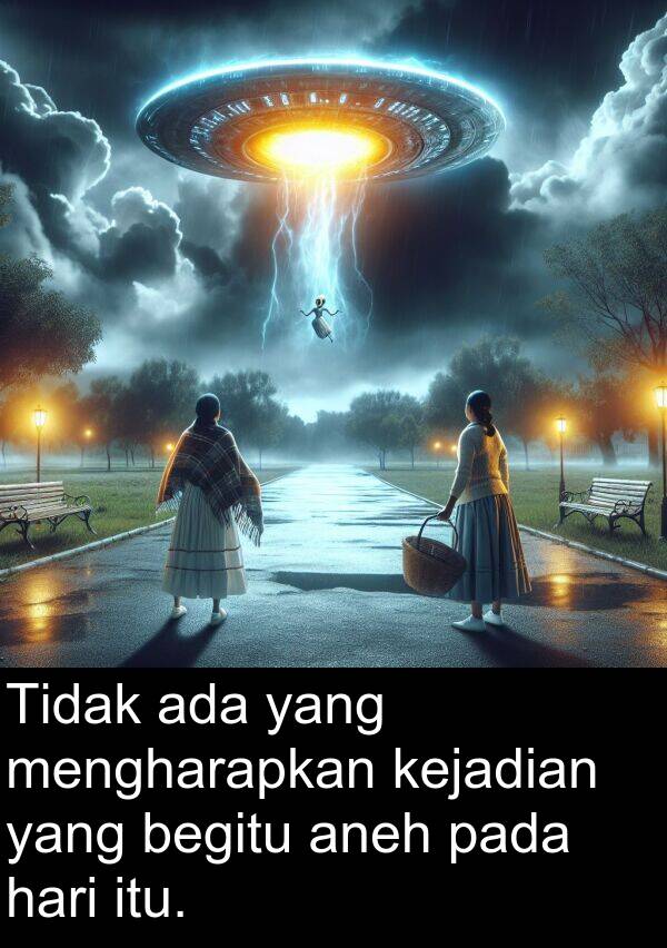 begitu: Tidak ada yang mengharapkan kejadian yang begitu aneh pada hari itu.