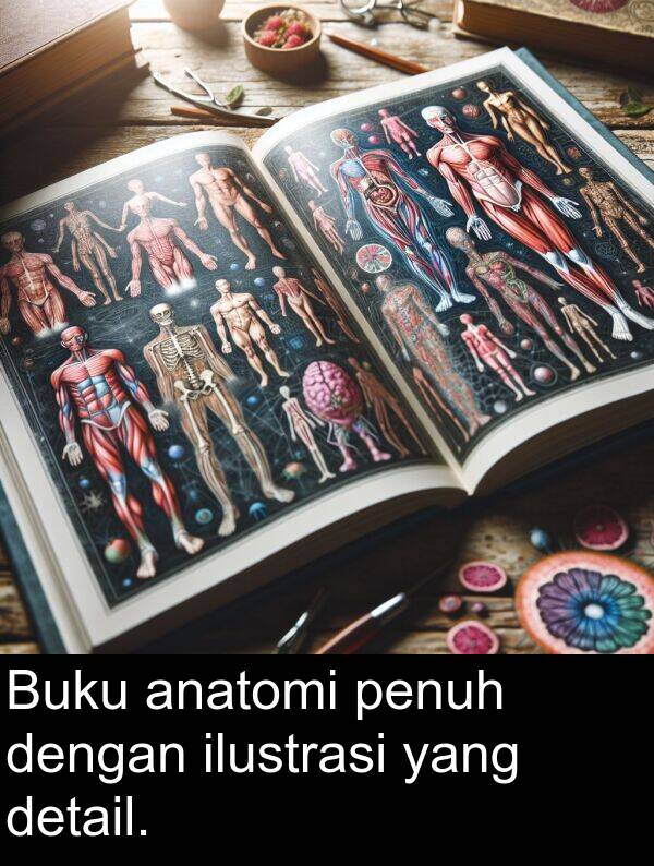 ilustrasi: Buku anatomi penuh dengan ilustrasi yang detail.