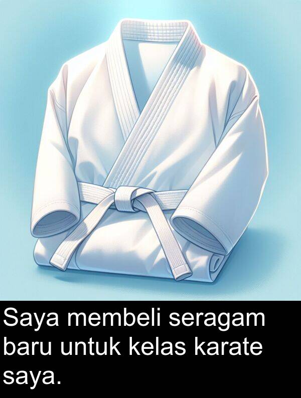seragam: Saya membeli seragam baru untuk kelas karate saya.